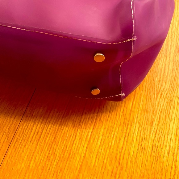Helen Welsh Italy large purple vegan purse sheer turnlock satchel & wallet VGUC - Picture 12 of 12